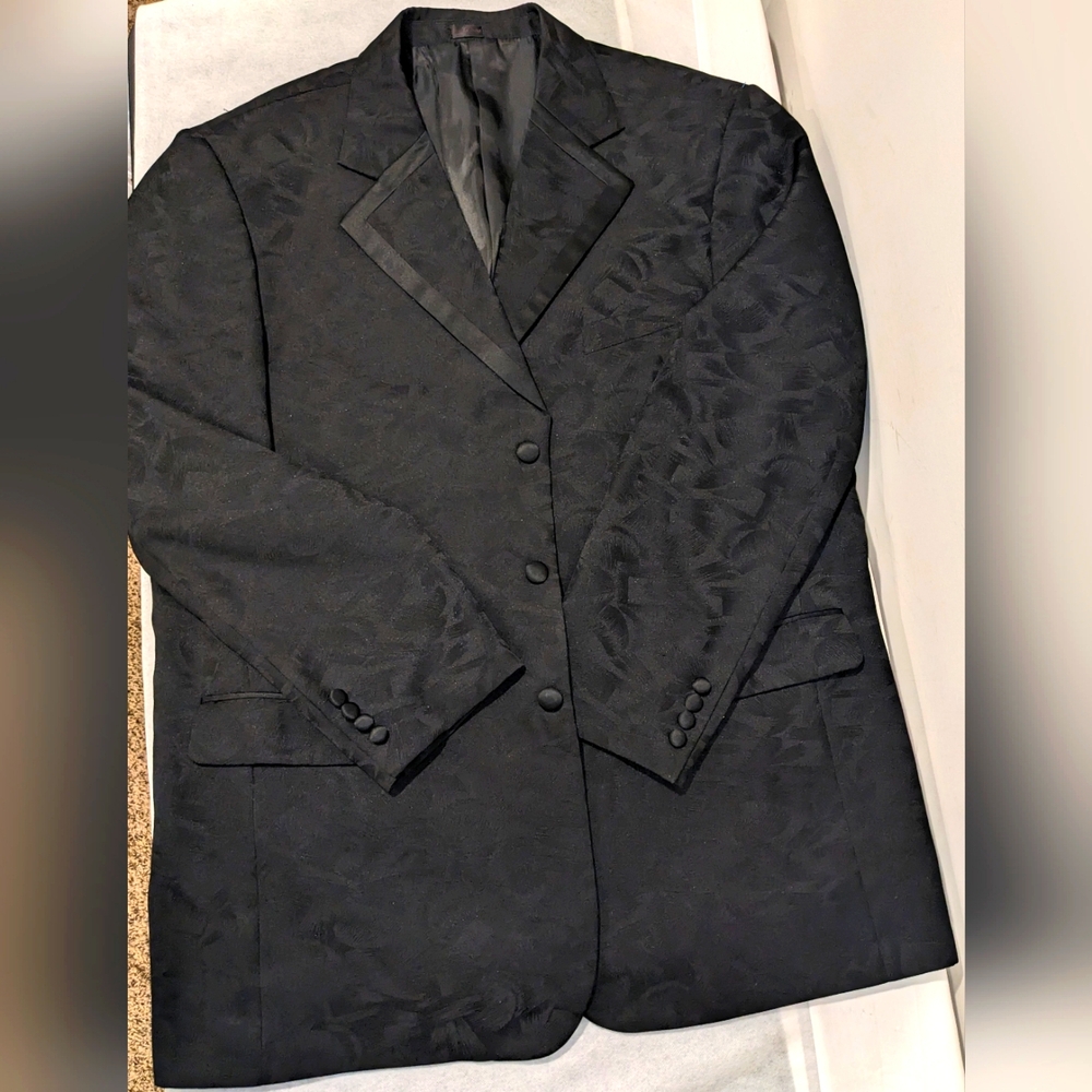 Falcone Black Men's Blazer & Vest Set